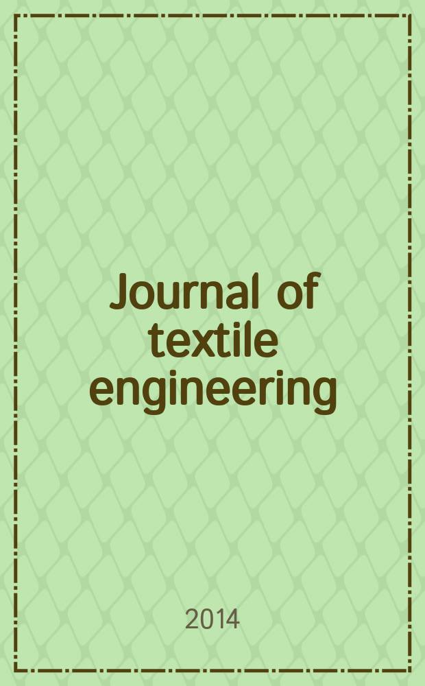 Journal of textile engineering : Retitled from "J. of the Textile machinery soc. of Japan". Vol. 60, № 5