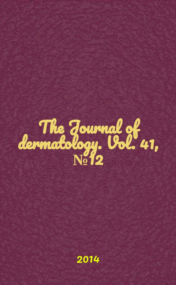 The Journal of dermatology. Vol. 41, № 12