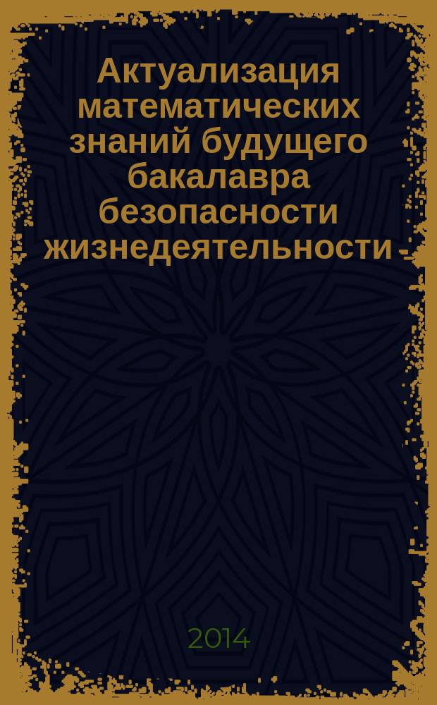 Актуализация математических знаний будущего бакалавра безопасности жизнедеятельности : монография