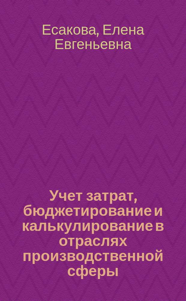 Учет затрат, бюджетирование и калькулирование в отраслях производственной сферы : учебное пособие