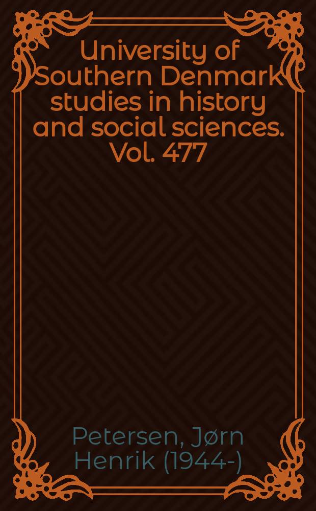 University of Southern Denmark studies in history and social sciences. Vol. 477 : Pligt og ret - ret og pligt = Долг и право, право и долг. Размышления об идеях социалдемократии.