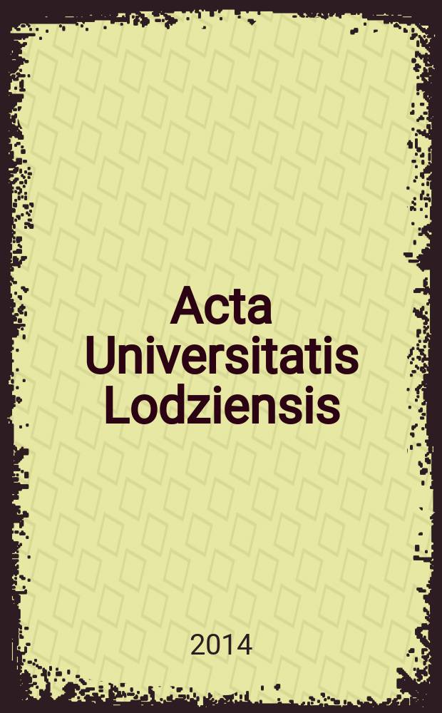 Acta Universitatis Lodziensis : Future of finance = Будущее финансов
