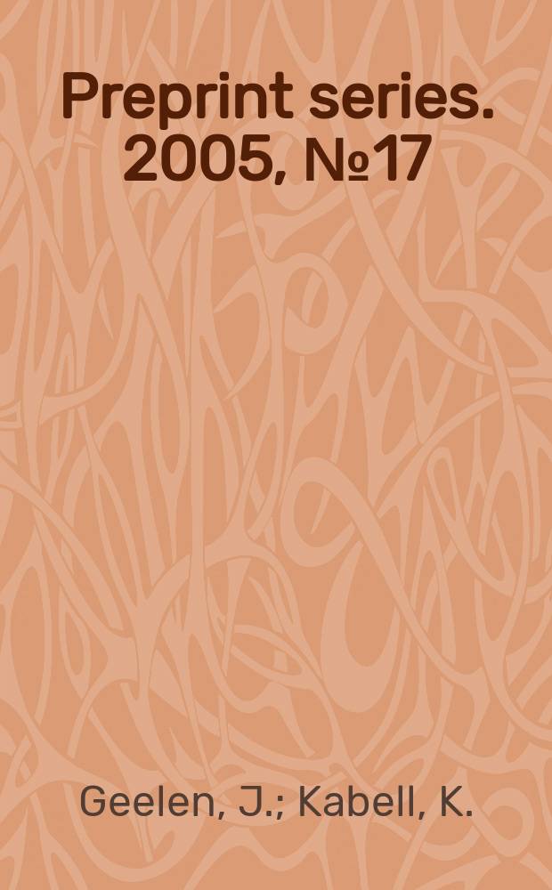 Preprint series. 2005, №17 : Projective geometries...
