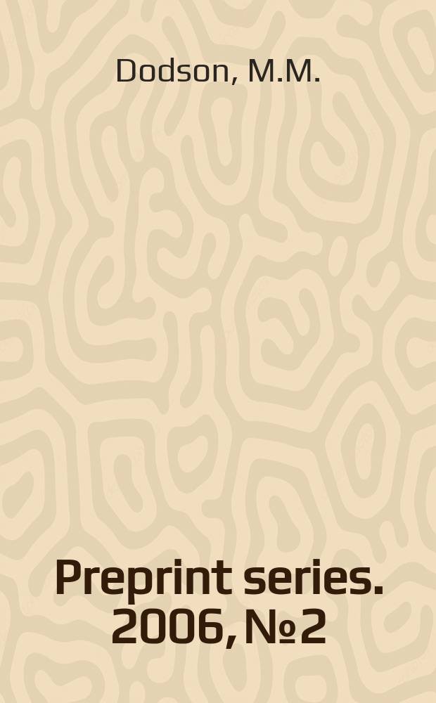 Preprint series. 2006, №2 : Khintchine's theorem...