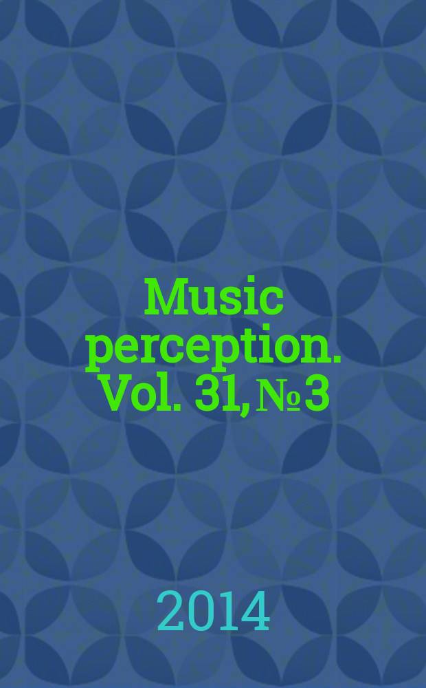 Music perception. Vol. 31, № 3
