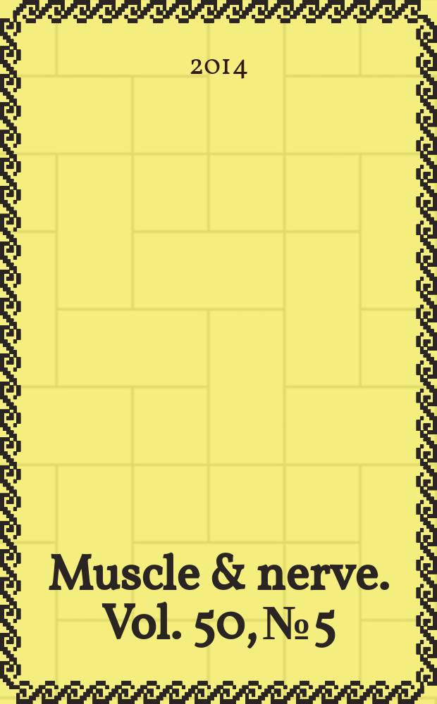 Muscle & nerve. Vol. 50, № 5