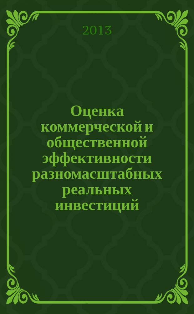 Оценка коммерческой и общественной эффективности разномасштабных реальных инвестиций : монография