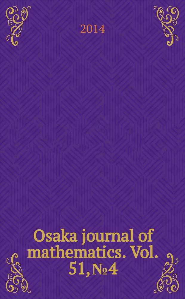 Osaka journal of mathematics. Vol. 51, № 4