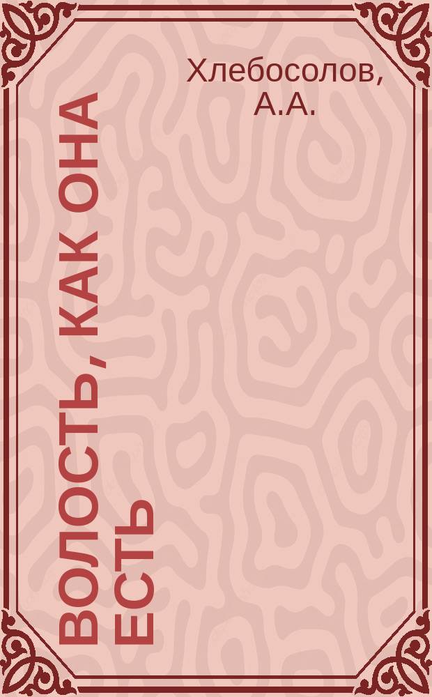 Волость, как она есть : (Коростынская волость)