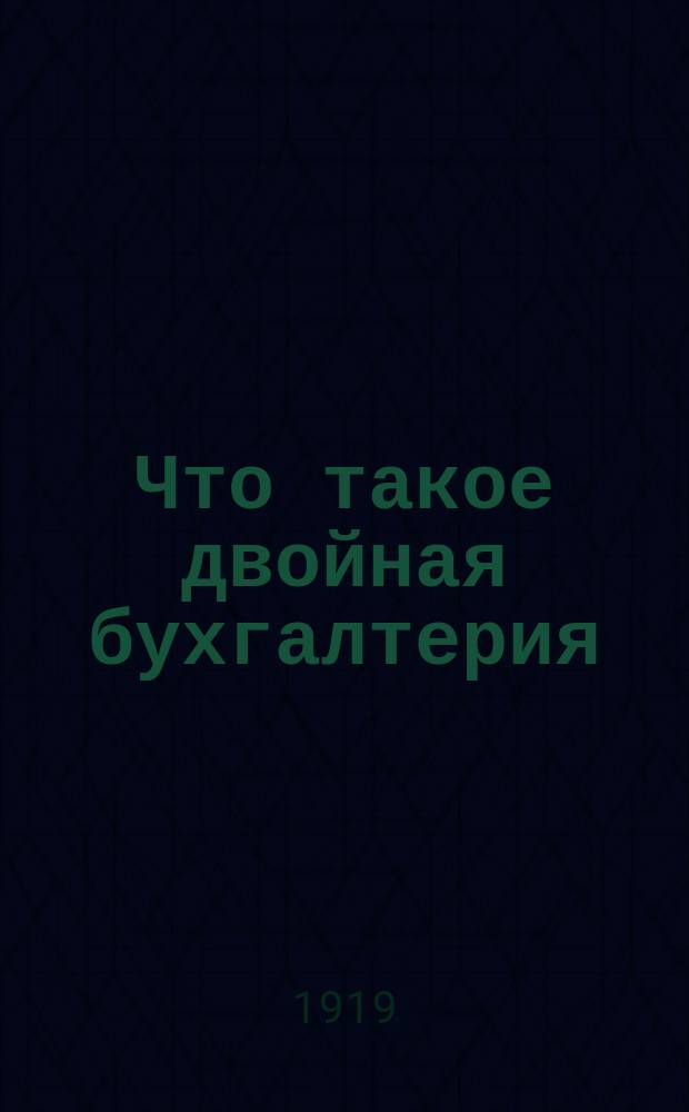 Что такое двойная бухгалтерия