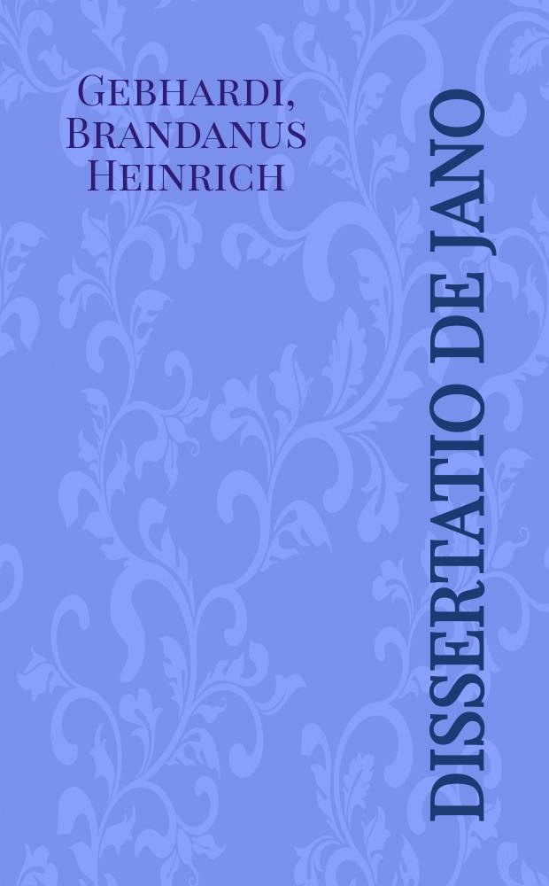 Dissertatio De Jano