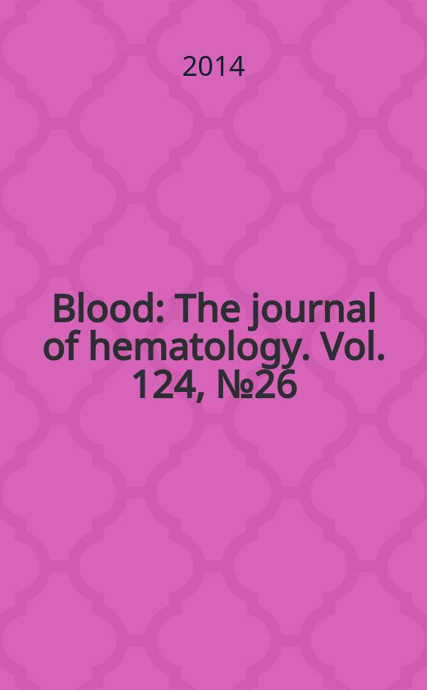 Blood : The journal of hematology. Vol. 124, № 26