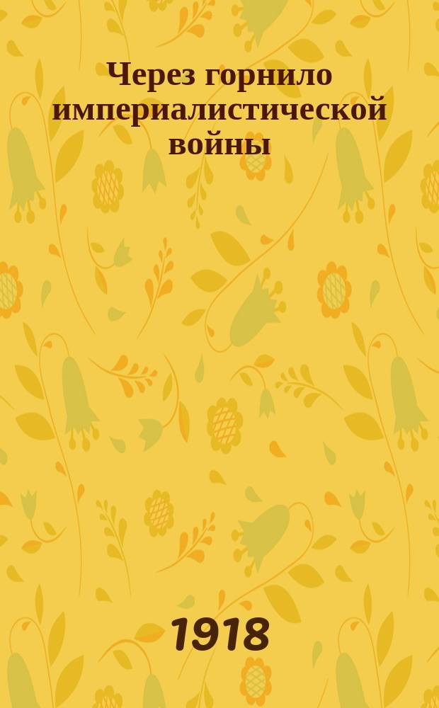Через горнило империалистической войны : (К четырехлетию мировой бойни)