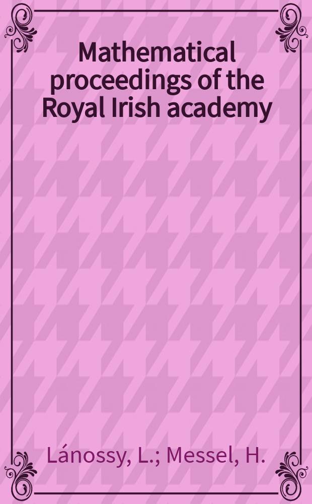 Mathematical proceedings of the Royal Irish academy : (Form. Proceedings of the Roy. Irish acad. Sect. A.). Vol.54 №15 : On the calculation of average numbers for the electron-photon cascade