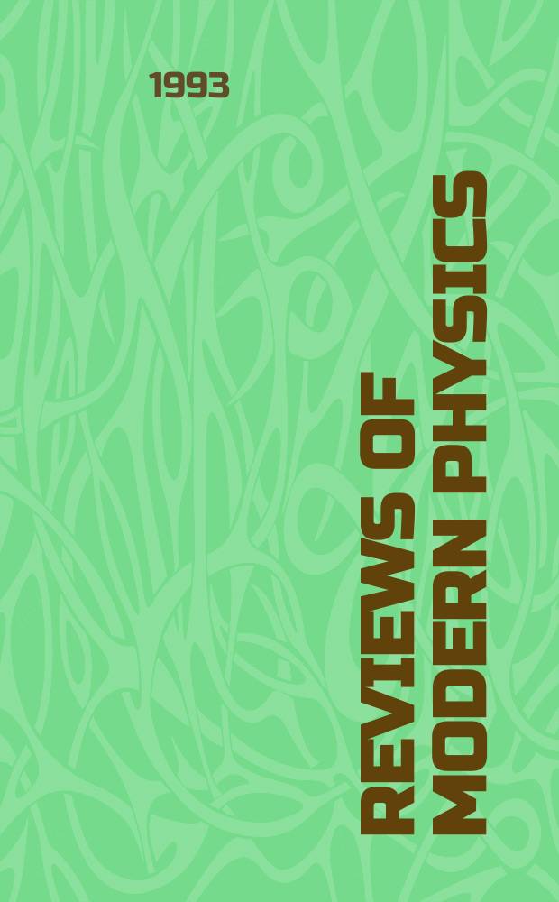 Reviews of modern physics : Publ. for the American physical society by the American institute of physics. Vol.65, №4 : Author index to vol. 61-65 (1989 - 1993)