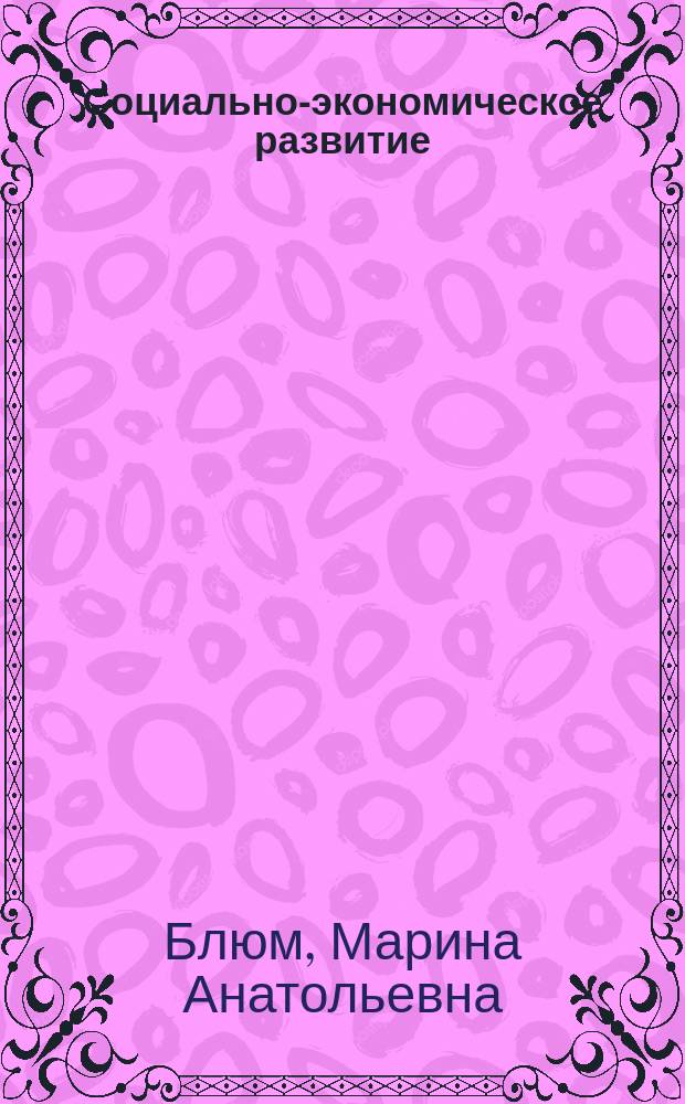 Социально-экономическое развитие: проблемы и решения : монография