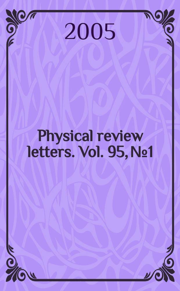 Physical review letters. Vol. 95, № 1