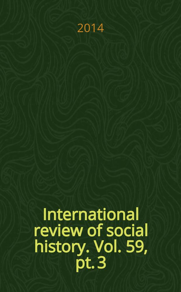 International review of social history. Vol. 59, pt. 3