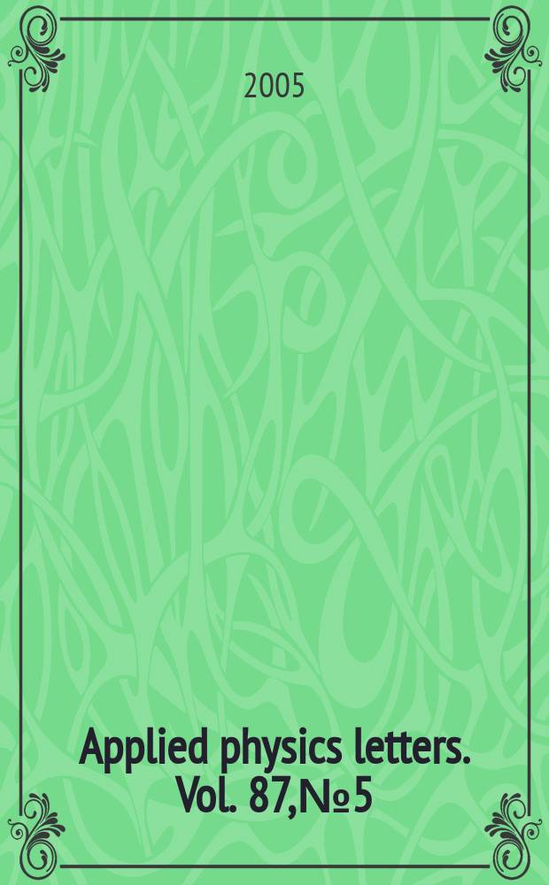 Applied physics letters. Vol. 87, № 5