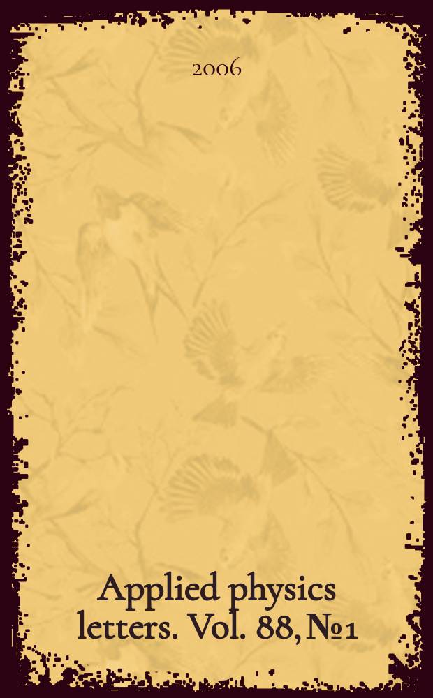 Applied physics letters. Vol. 88, № 1