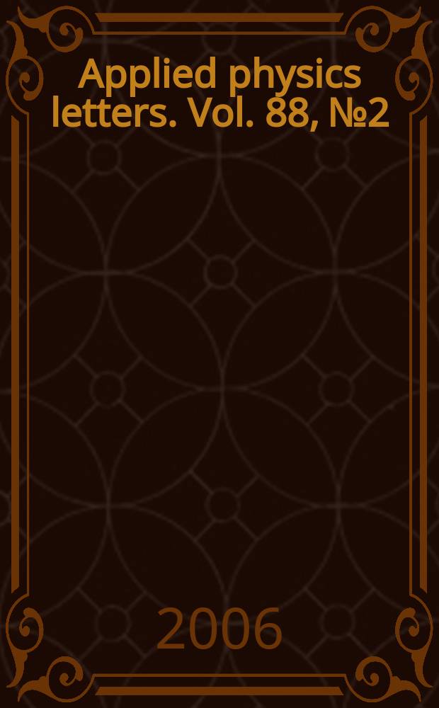 Applied physics letters. Vol. 88, № 2