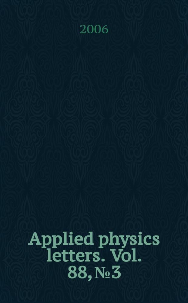 Applied physics letters. Vol. 88, № 3