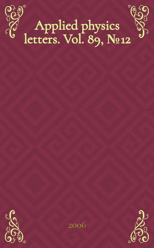Applied physics letters. Vol. 89, № 12