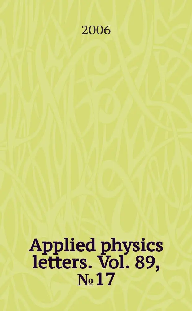Applied physics letters. Vol. 89, № 17
