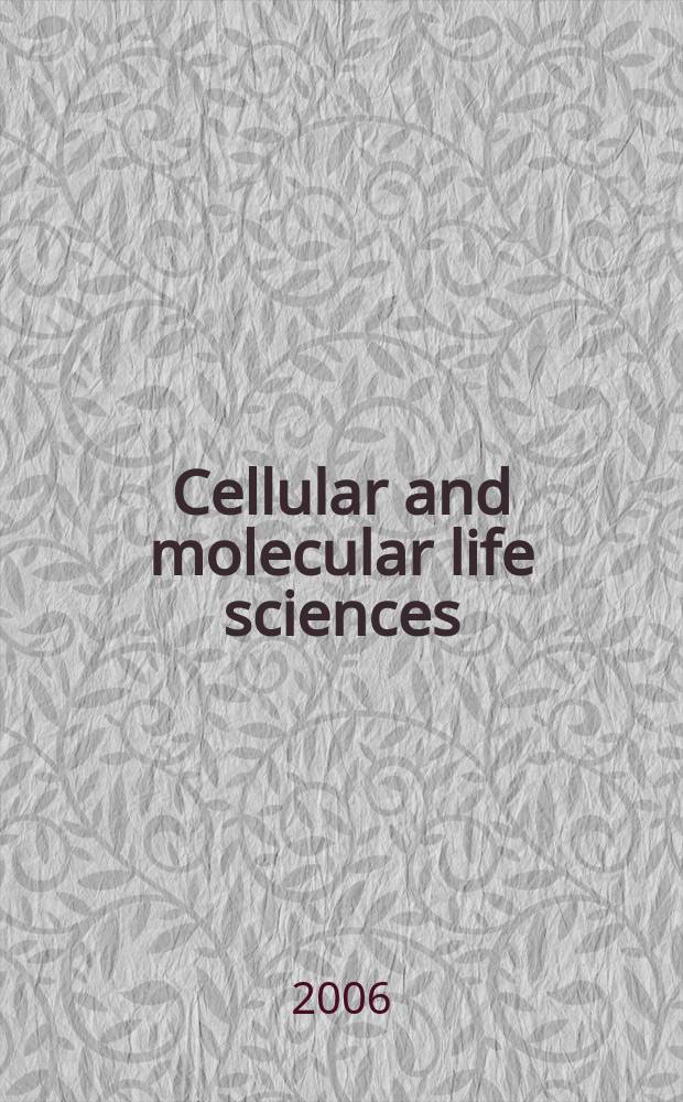 Cellular and molecular life sciences : CMLS Formerly Experientia. Vol. 63, № 17