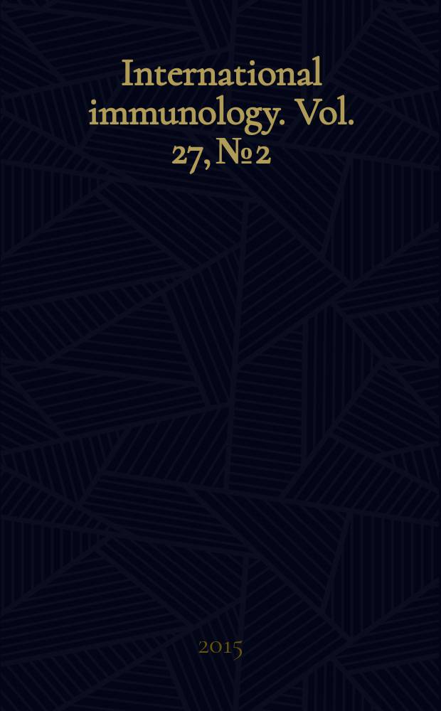 International immunology. Vol. 27, № 2