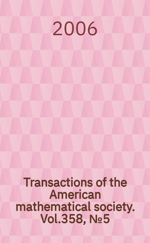 Transactions of the American mathematical society. Vol.358, № 5 (852)