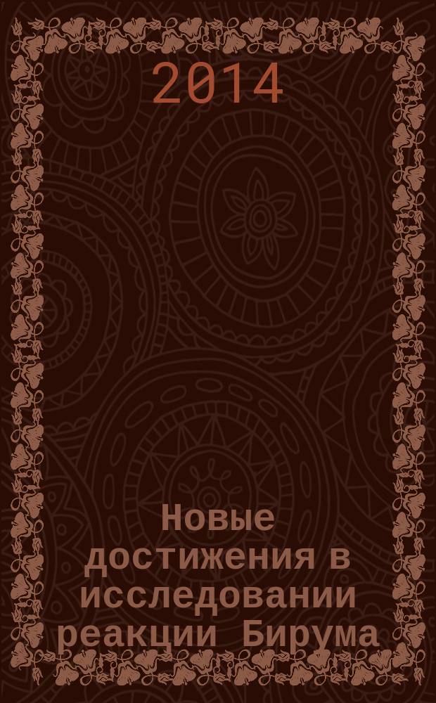 Новые достижения в исследовании реакции Бирума : монография