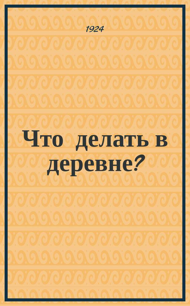 Что делать в деревне? : Наказ отпускнику