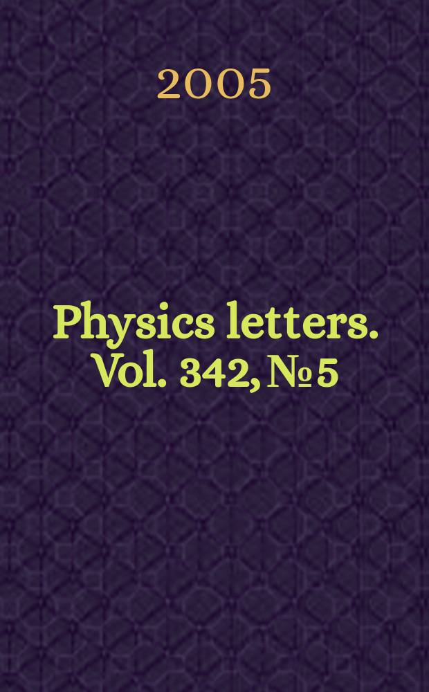 Physics letters. Vol. 342, № 5/6