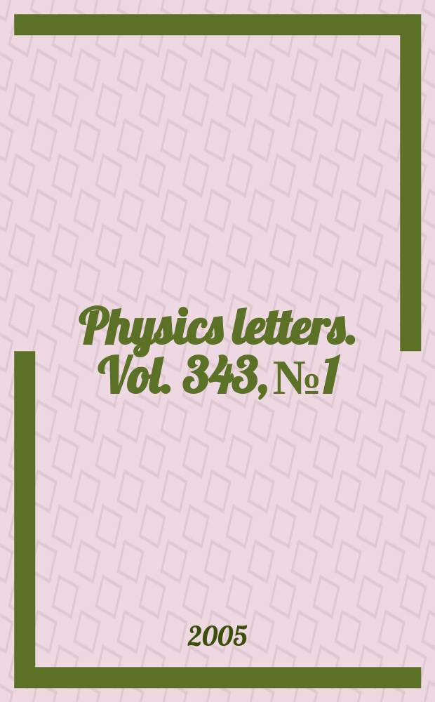 Physics letters. Vol. 343, № 1/3