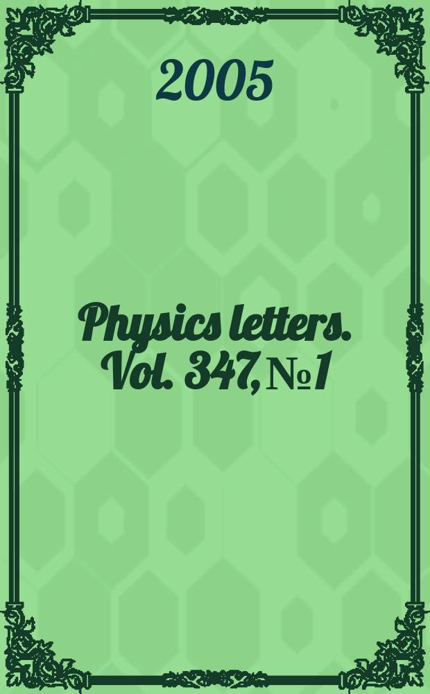 Physics letters. Vol. 347, № 1/3