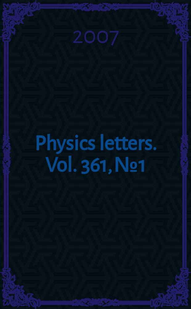 Physics letters. Vol. 361, № 1/2