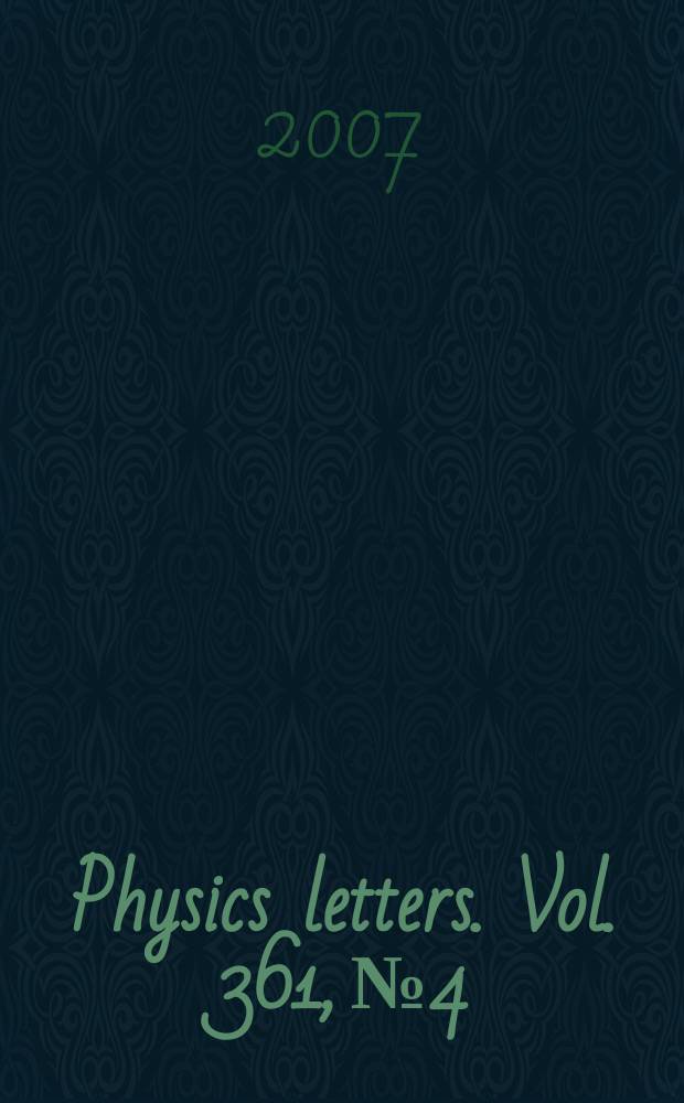 Physics letters. Vol. 361, № 4/5