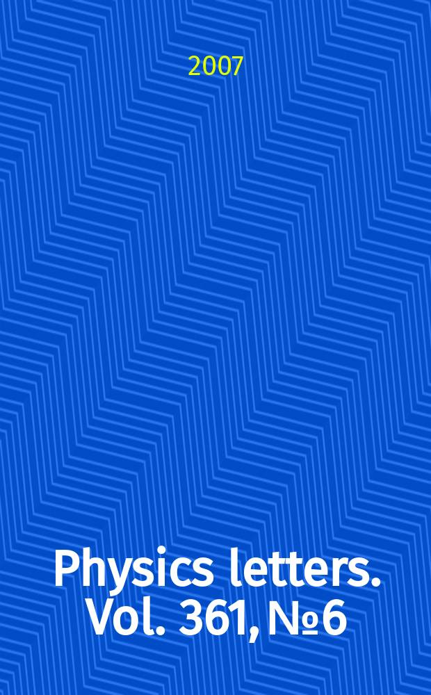 Physics letters. Vol. 361, № 6