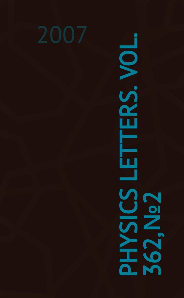 Physics letters. Vol. 362, № 2/3