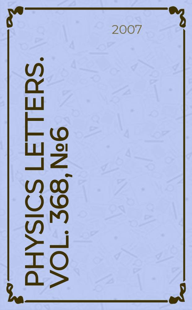 Physics letters. Vol. 368, № 6