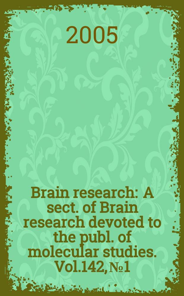 Brain research : A sect. of Brain research devoted to the publ. of molecular studies. Vol.142, №1