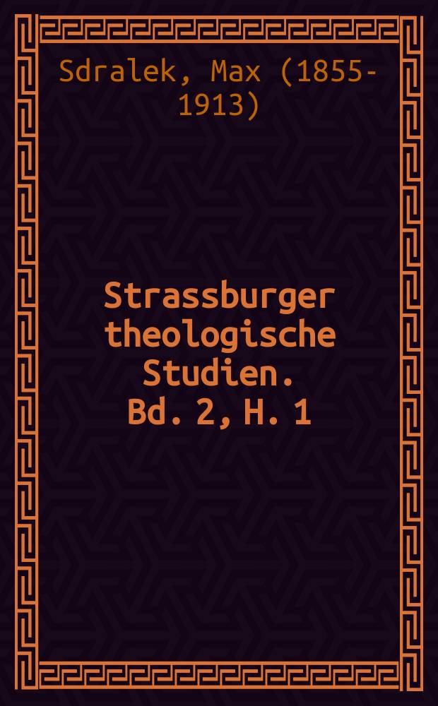 Strassburger theologische Studien. Bd. 2, H. 1 : Die Strassburger Diöcesansynoden = Страсбургские епархиальные соборы
