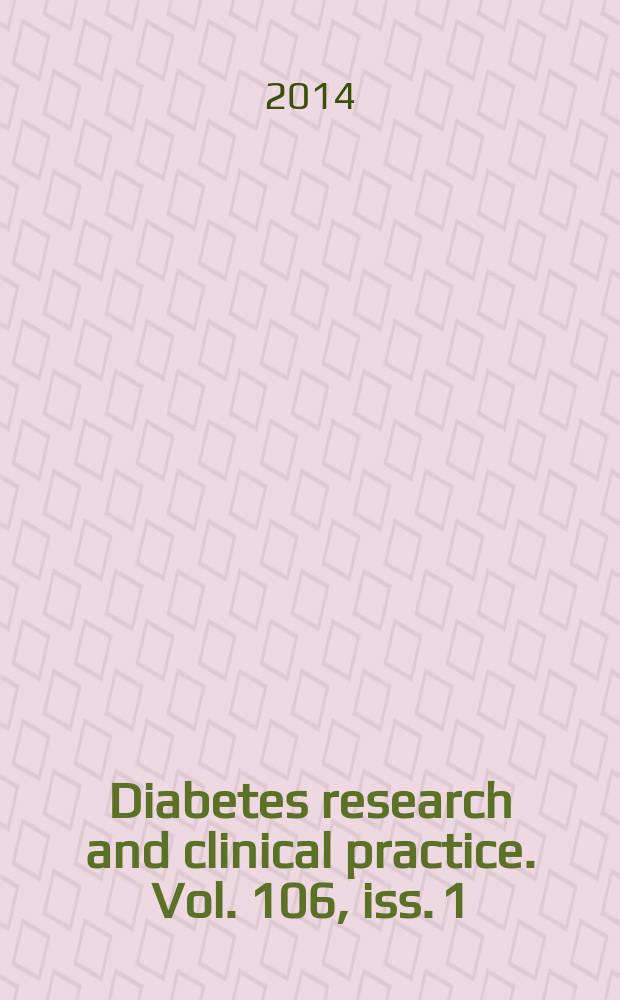 Diabetes research and clinical practice. Vol. 106, iss. 1