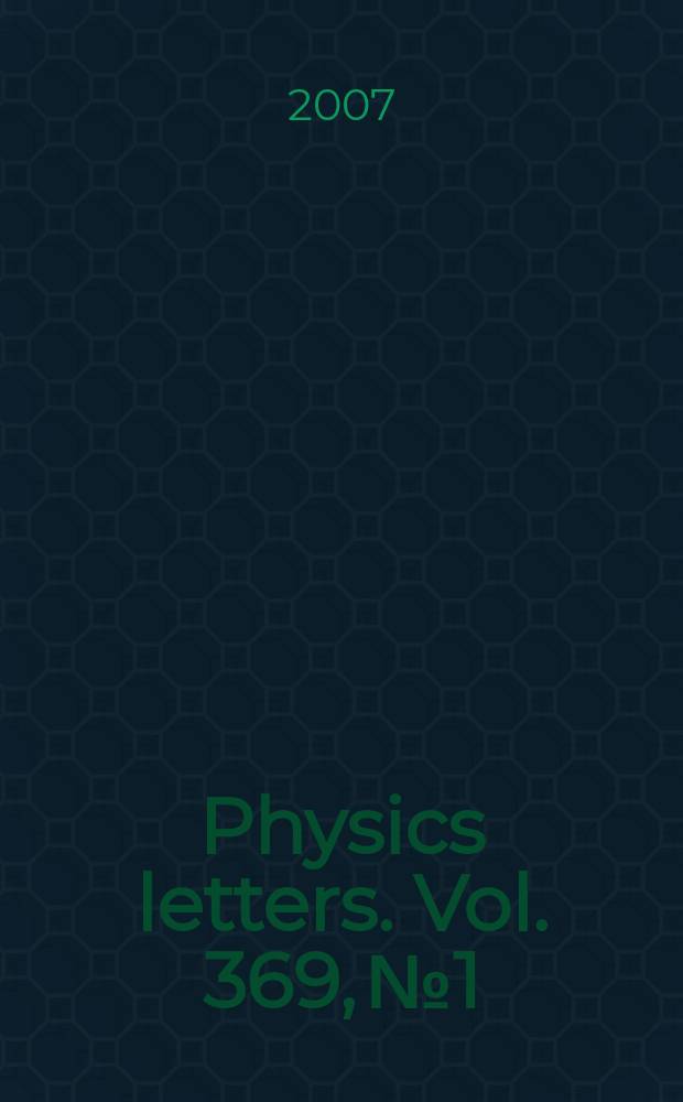 Physics letters. Vol. 369, № 1/2