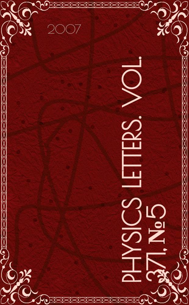 Physics letters. Vol. 371, № 5/6