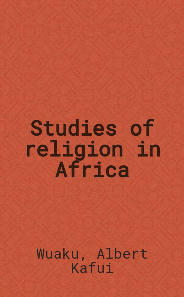 Studies of religion in Africa : supplements to the Journal of religion in Africa. Vol. 42 : Hindu gods in West Africa = Индуистские боги в западной Африке