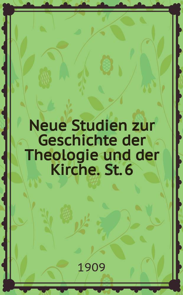 Neue Studien zur Geschichte der Theologie und der Kirche. St. 6 : Thomas Campanella = Томмазо Кампанелла - реформатор завершающегося Возрождения