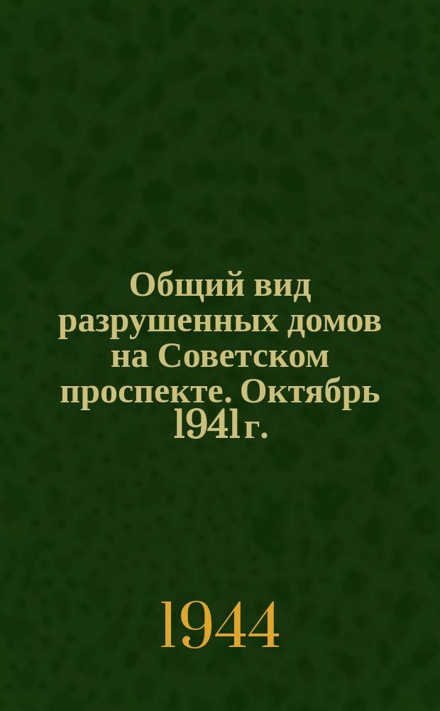 Общий вид разрушенных домов на Советском проспекте. Октябрь 1941 г. : фотография