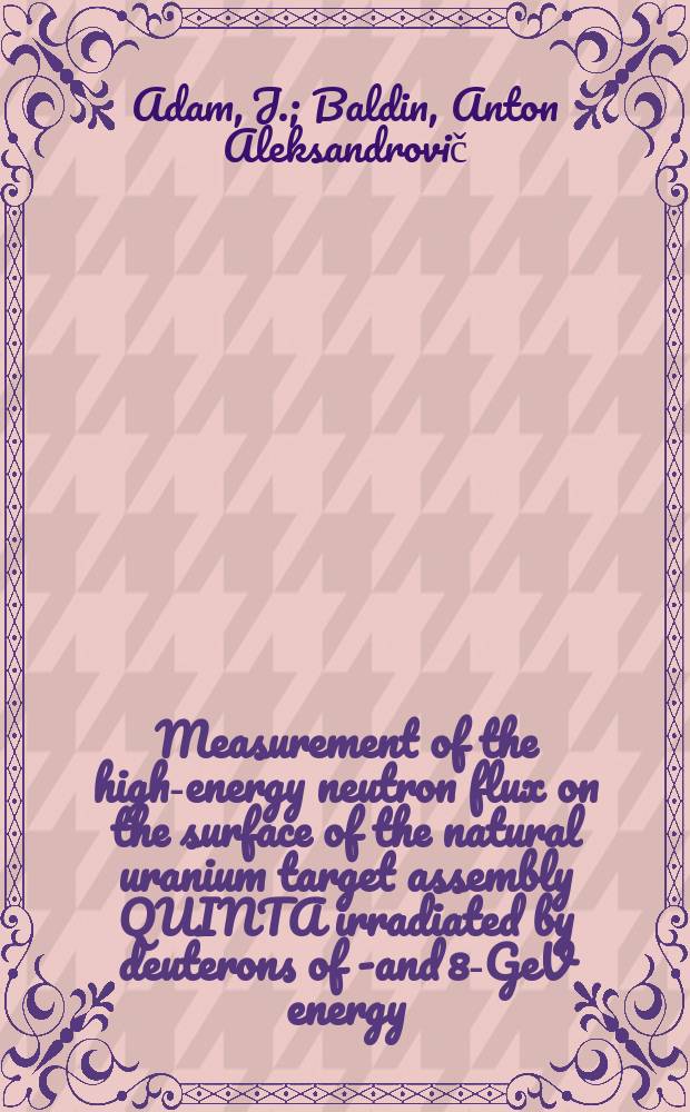 Measurement of the high-energy neutron flux on the surface of the natural uranium target assembly QUINTA irradiated by deuterons of 4- and 8-GeV energy